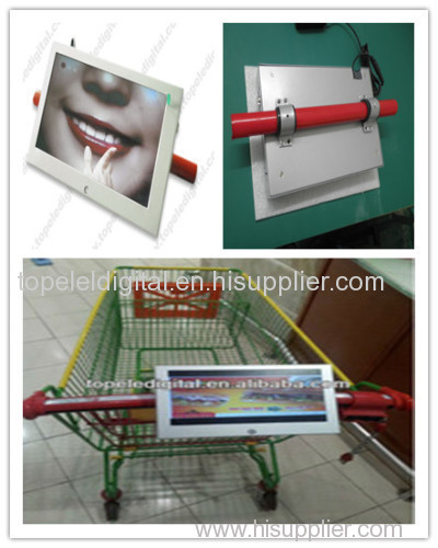 10.1 inch lcd advertising display with battery power fro cart