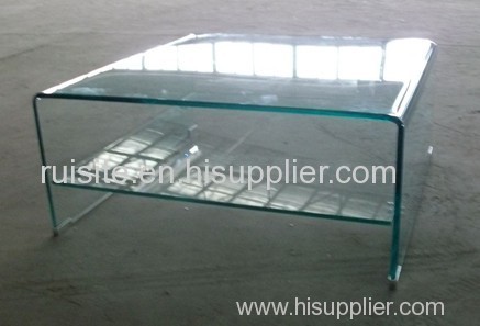Simple Bending Glass And Steel Tea Table