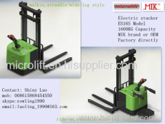 Electric Stacker, ES12S/ES14S/ES16S, 1200kg/1400kg/1600kg Load Capacity