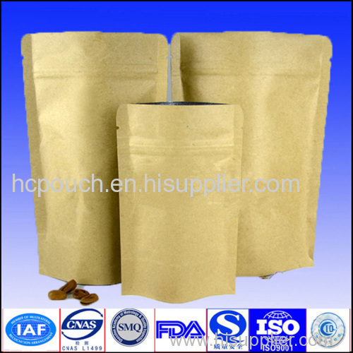 Coffee paper bag with zipper