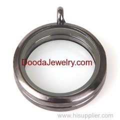 Wholesale Gun Black Plated Alloy Glass Floating Charm Lockets Pendants