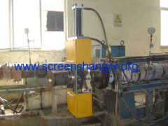 Plate type hydraulic continuous screen changer for polymer melt filtration