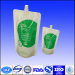 Liquid resealable plastic bags with spout