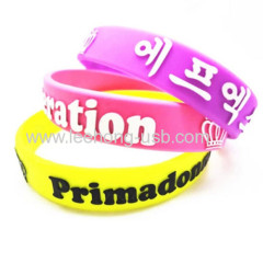 personalized printed silicone bracelet for promotional gift