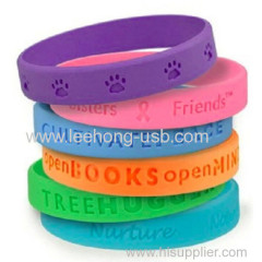 Eco-friendly silicone debossed wristband with custom logo