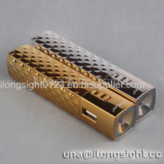DEJI DJ-018 2800mAh Universal Lipstick Style With Led Light Power Bank For iPhone/Samsung/HTC-Silver