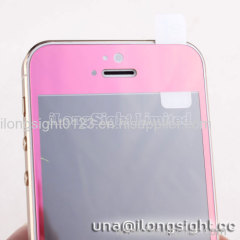 0.33 mm Explosion-proof Electroplated Mirror Half Tempered Glass Screen Protector For iPhone 5/5S