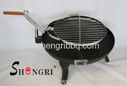 Shengri fire pit with stainless steel grill