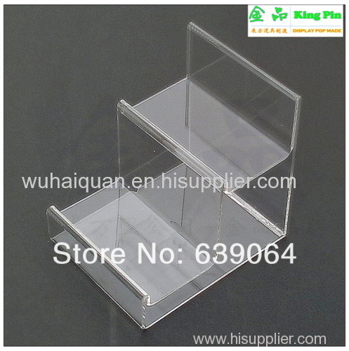High-grade two layers acrylic display case for wallet handbag cosmetic boutique ! Crystal clear color