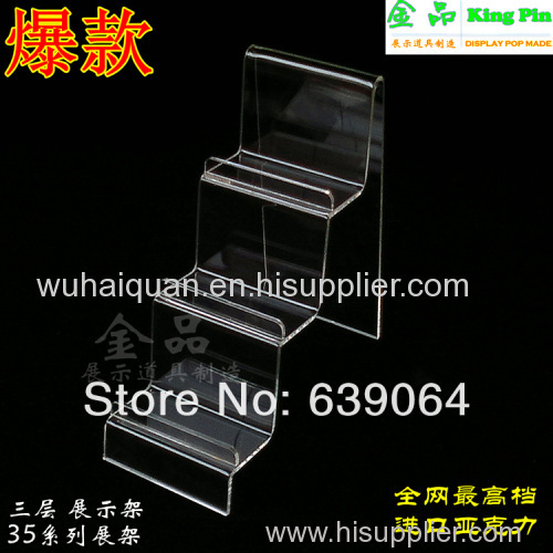 Free shipping nice three layers acrylic display case for wallet costemitic boutique etc! High quality and new