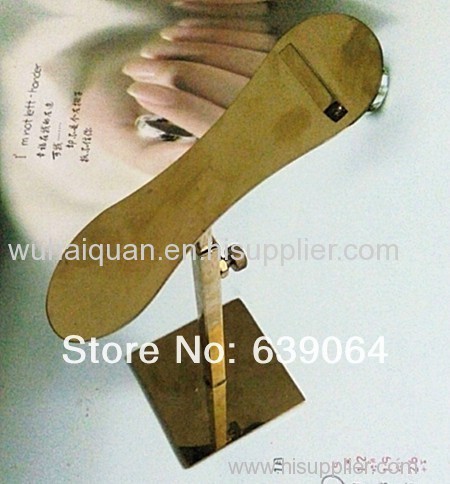 Hot selling stainless steel shoes display stand ! High quality and low price ! The titanium golden color