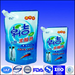 liquid detergent bag with spout