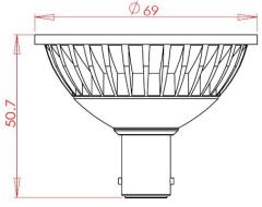 LED AR70 5W Bulbs 12VAC/DC B15 COB SHARP Chip Reflector lamps Spotlight