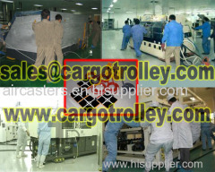 Air casters moving heavy duty equipment easily and safety