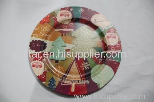 chrismas plastic plate /charge plate