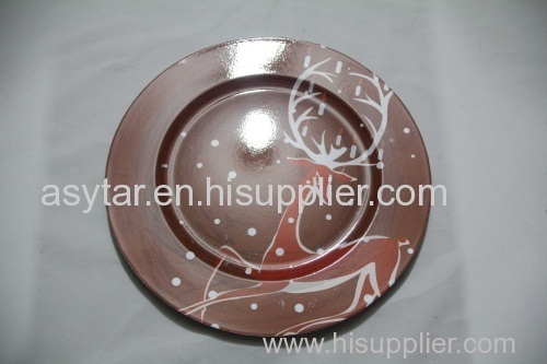 chrismas plastic plate /charge plate