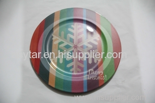 chrismas plastic plate /charge plate