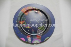 chrismas plastic plate /charge plate