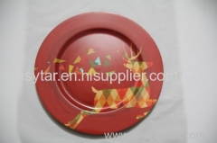 chrismas plastic plate /charge plate