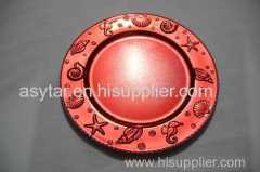 chrismas plastic plate /charge plate