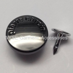 Movable Type Jeans Button Shiny Gun Metal Color