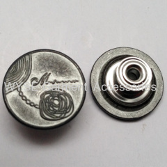 Movable Type Jeans Button Contrasted Tin Color