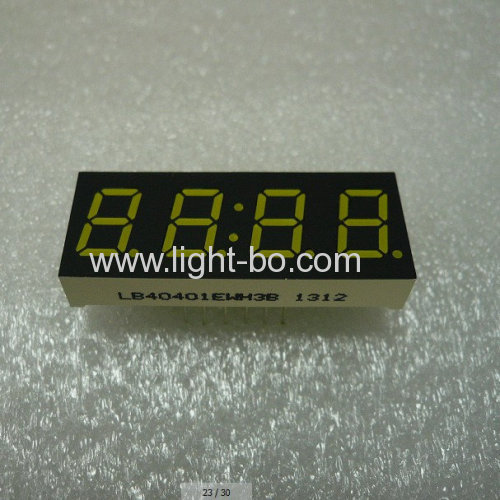 White 4-Digit 7 segment led display 0.4common cathode for instrument panel