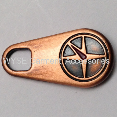 Alloy Puller Brushed Anti Copper Color with Enamel