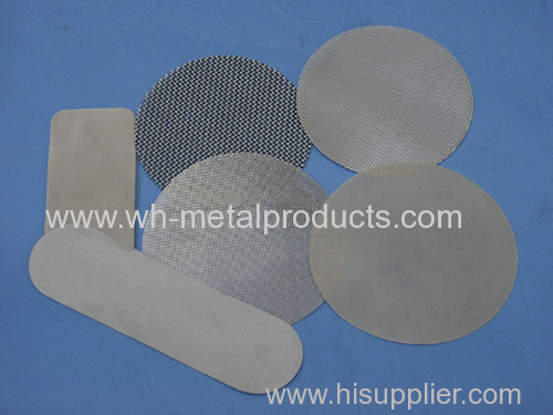 Extruder screen wire cloth filter discs