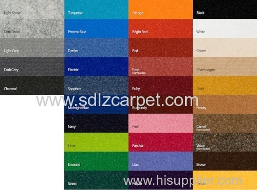 Exhibition/Events+display/show needle punch carpet+latex/resine backing all 48 colors.