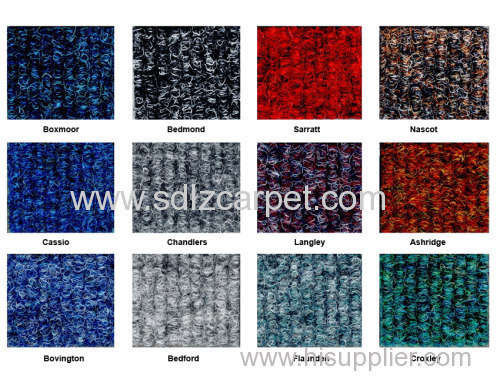 Hard wearing 100% PP soft velour/broad ribbed carpet suitable for outdoor uses, including boat decks, ramps and terraces