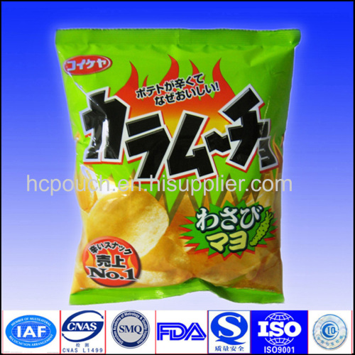 vacuum potato chips bag with tear notch