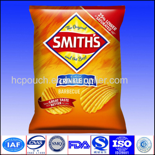 3 side seal plastic pouch  chip bag 