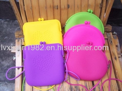 wholesale 2014 Brazil World Cup Silicone flower shoulder bag Messenger bag candy color cosmetic bag 