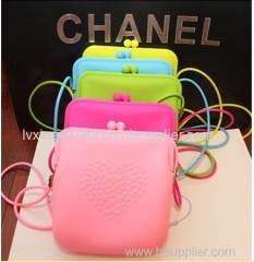 wholesale 2014 Brazil World Cup Silicone flower shoulder bag Messenger bag candy color cosmetic bag