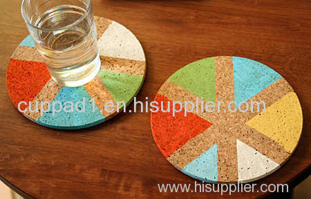 round cork coaster with print