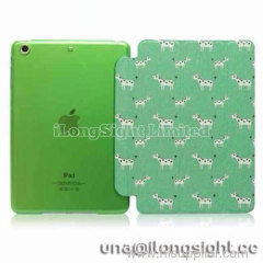 Cute Horse Pattern Tri-fold Stand Leather And Plastic Case For iPad Air