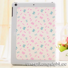 Bowknot Pattern Gridding Contrast Color Leather Case For iPad Air