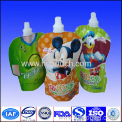 Special shape pouch for jelly with spout