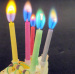 Colored flame birthday candles