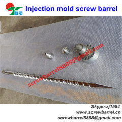 Injection molding screw and barrel