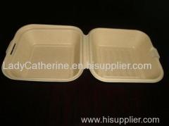 biodegradable tableware/disposable sugarcane clamshell/bagasse box/paper pulp box