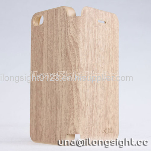 AYL Bamboo wood pattern PU leather case for iphone 5/5S