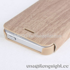 AYL Bamboo wood pattern PU leather case for iphone 5/5S