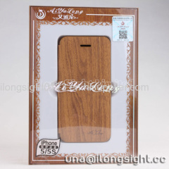 AYL Bamboo wood pattern PU leather case for iphone 5/5S