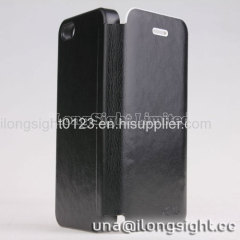 AYL Double color smoothly flip leather case for iphone 5/5S-black