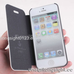 AYL Double color smoothly flip leather case for iphone 5/5S-black