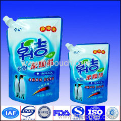 plastic washing powdered bag with pouch