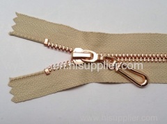 NO.5# Metal Zipper Auto Lock Close End Rose Gold