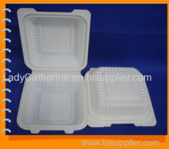 disposable biodegradable cornstarch clamshell takeout box